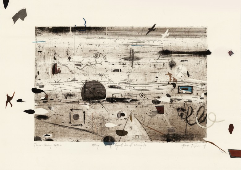 FUGA THINKING ADDICTION | Intaglio chinecolle collage suchy tłok | 50x70cm | 2016